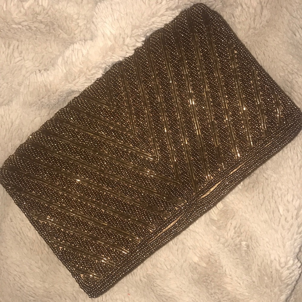 Golden brown beaded purse from sax fifth avenue